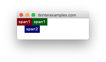 Using the columnspan parameter in tkinter grid