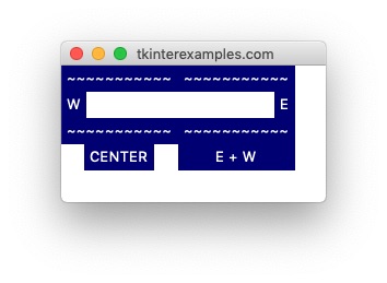 Using the sticky parameter in the grid geometry manager