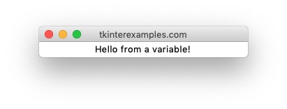 A dynamic label in tkinter